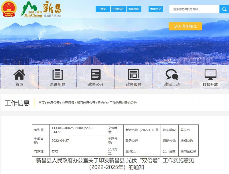 浙江新昌：大力推進(jìn)工商業(yè)建筑屋頂光伏，全縣現(xiàn)有黨政機(jī)關(guān)、事業(yè)單位等公共建筑屋頂實(shí)現(xiàn)100%安裝