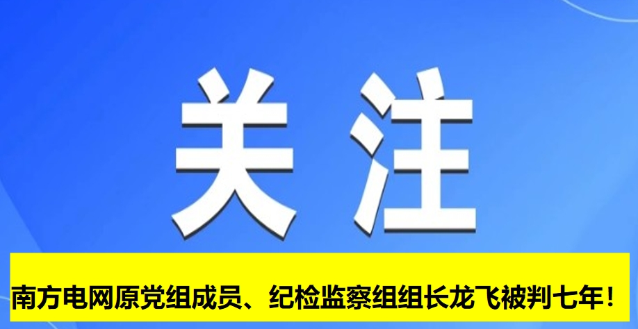 南方電網(wǎng)原黨組成員、紀(jì)檢監(jiān)察組組長(zhǎng)龍飛被判