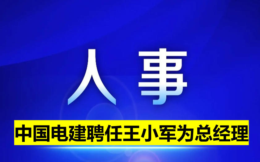 中國電建聘任王小軍為總經(jīng)理
